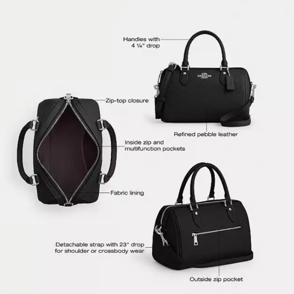 Coach Lavender Floral Rowan Satchel - Picture 11 of 12